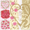 Serviette Herzen mit Rosen – Romantisches Blumenmotiv