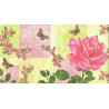 Serviette Rosa Rose mit Schmetterlingen – Blumenmotiv