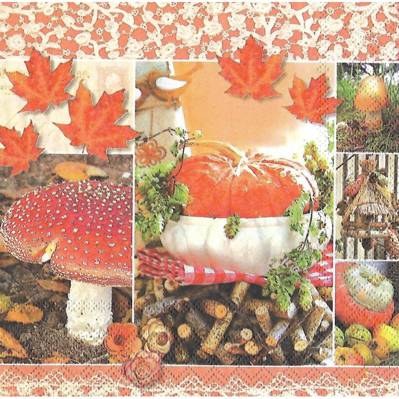 Serviette Herbst Szene