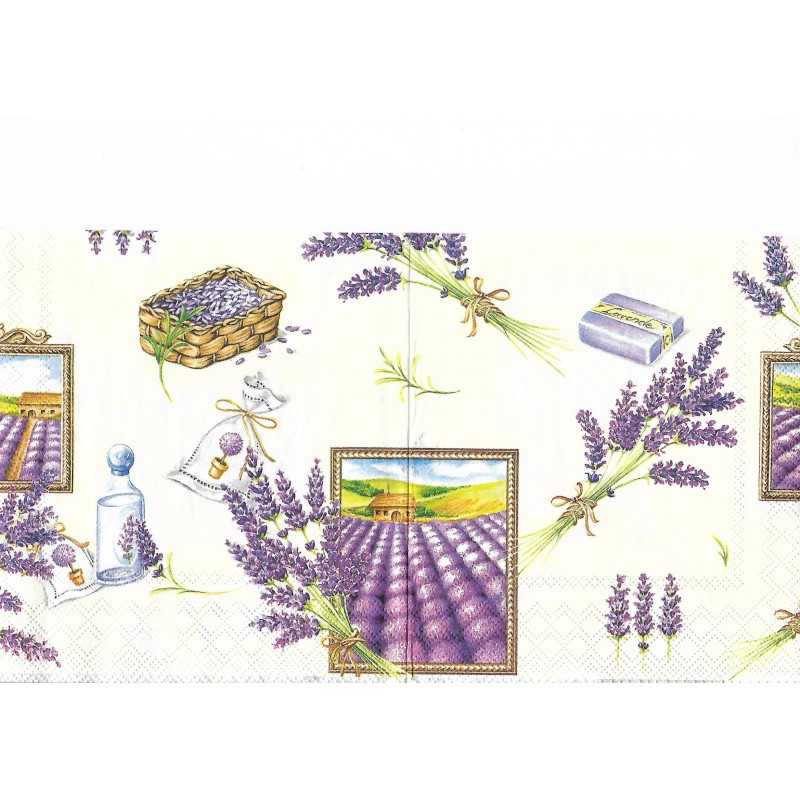 Serviette Lavendel creme
