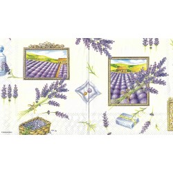 Serviette Lavendel creme