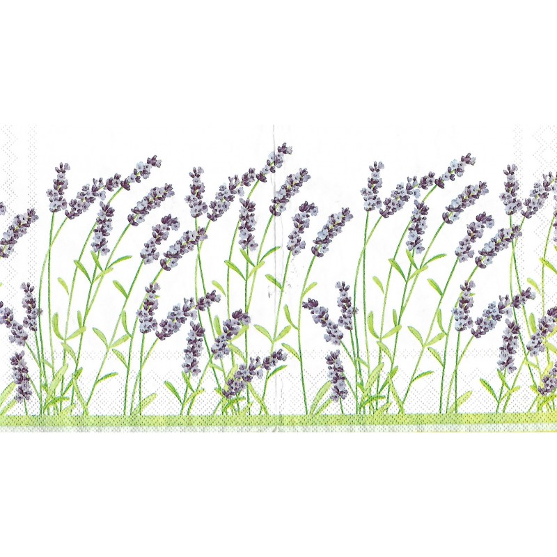 Serviette Lavendel weiss