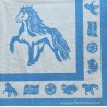 Serviette Pferd blau