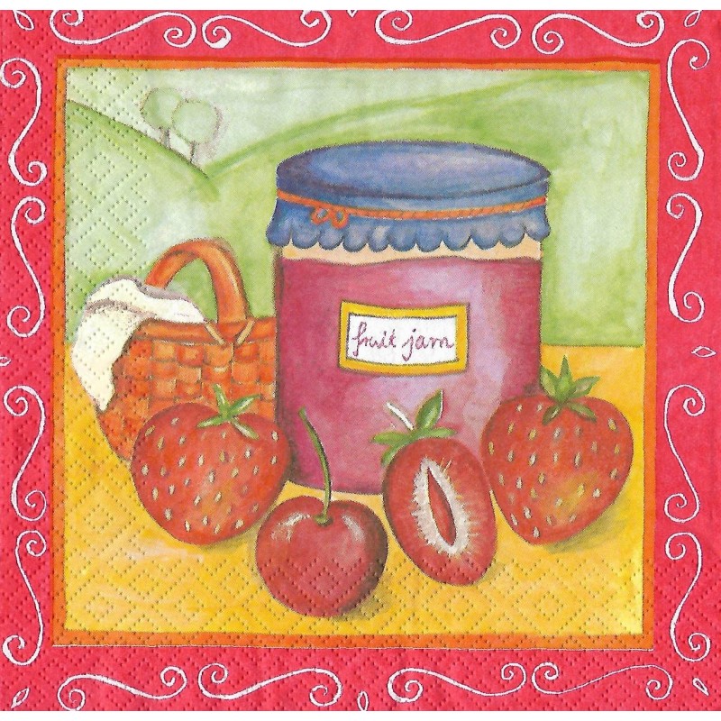 Serviette Erdbeermarmelade
