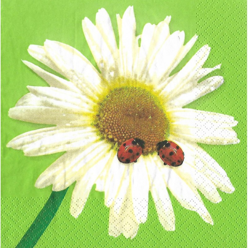 Serviette Blume mit Marienkäfer