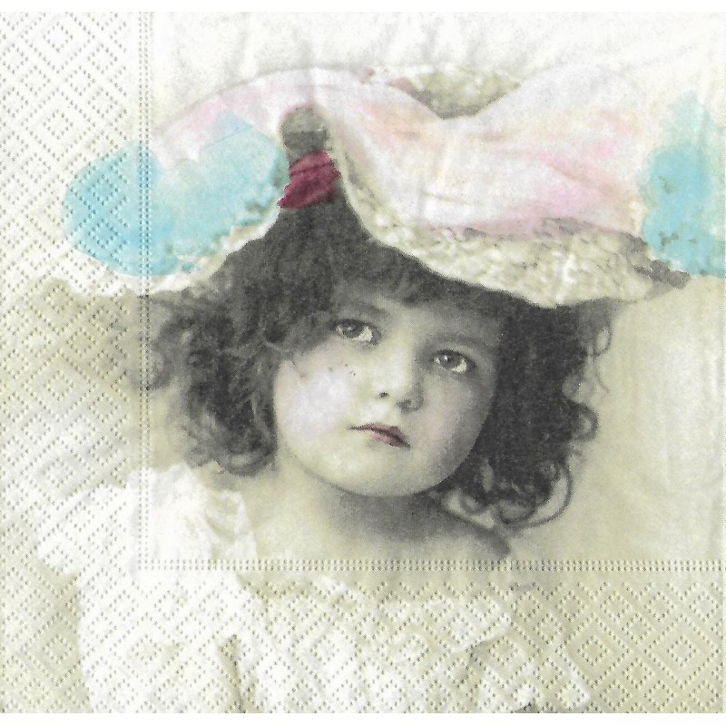 Serviette Mädchen mit Hut