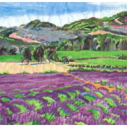 Serviette Landschaft Lavendel
