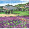 Serviette Landschaft Lavendel
