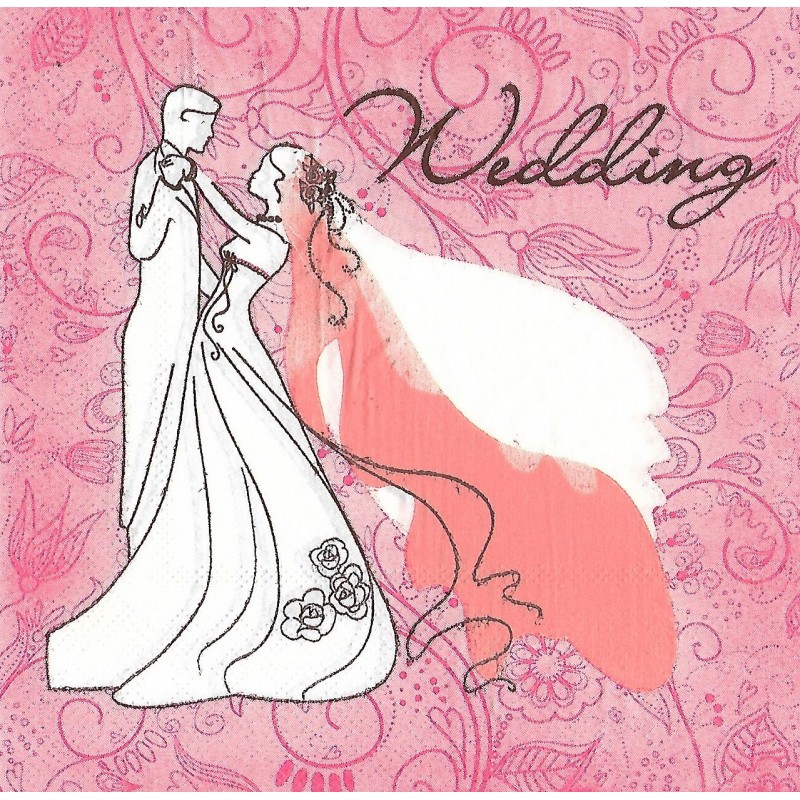 Serviette Wedding rosé