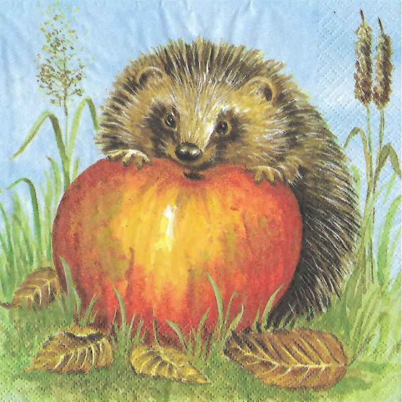 Serviette Igel mit Apfel