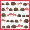 Serviette Igel mit Fliegenpilz